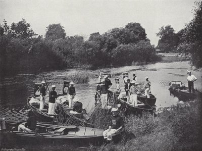 Swan upping sur la Tamise, le rassemblement - J. Benjamin Stone